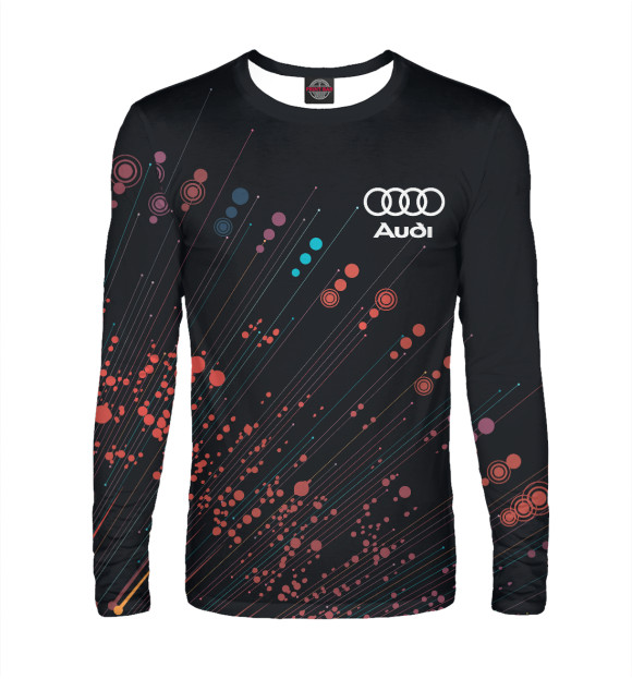 Мужской лонгслив с изображением Audi цвета Белый