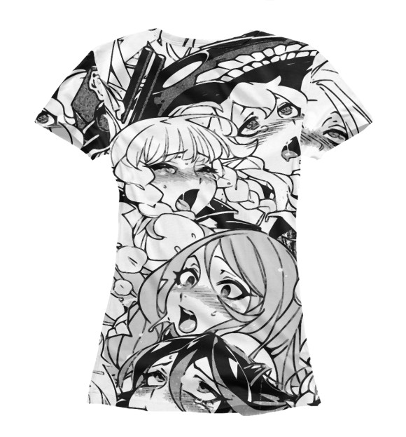 Футболка для девочек с изображением Ahegao | Ахэгао цвета Белый