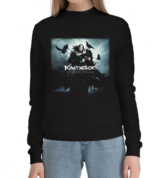 Женский хлопковый свитшот с изображением Kamelot цвета Черный