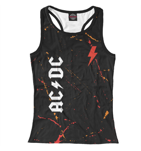 Женская майка-борцовка с изображением AC DC цвета Белый