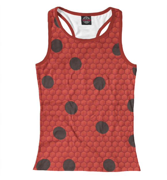 Женская майка-борцовка с изображением Божья коровка цвета Белый