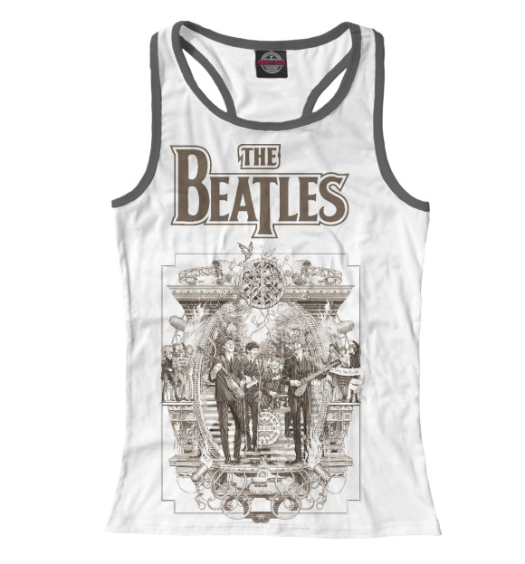 Женская майка-борцовка с изображением The Beatles цвета Белый