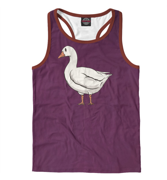 Мужская майка-борцовка с притом Goose Breeder цвета Белый Мужская майка-борцовка с изображением Goose Breeder цвета Белый