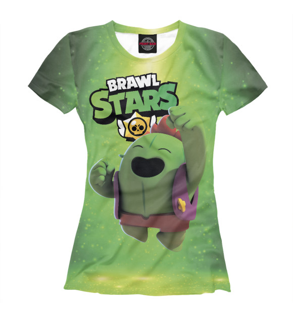 Футболка для девочек с изображением Brawn Stars Spike цвета Белый