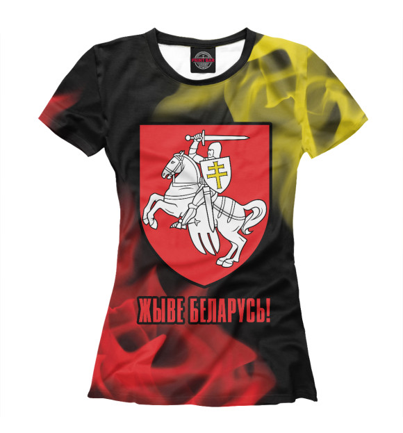 Футболка для девочек с изображением Живе Беларусь! цвета Белый