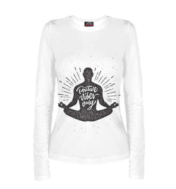 Женский лонгслив с изображением Positive цвета Белый