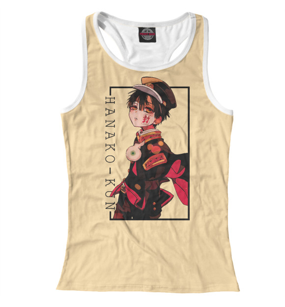 Женская майка-борцовка с притом Ханако-кун цвета Белый Женская майка-борцовка с изображением Ханако-кун цвета Белый