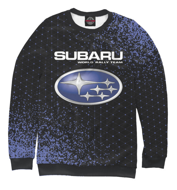 Мужской свитшот с изображением Subaru Racing | Арт цвета Белый