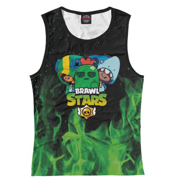 Женская майка с изображением Brawl Stars trio цвета Белый