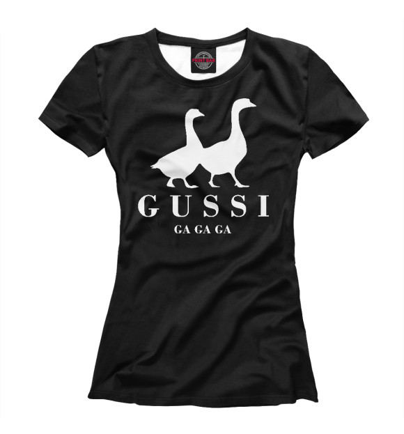 Женская футболка с изображением GUSSI (Гусси) цвета Белый