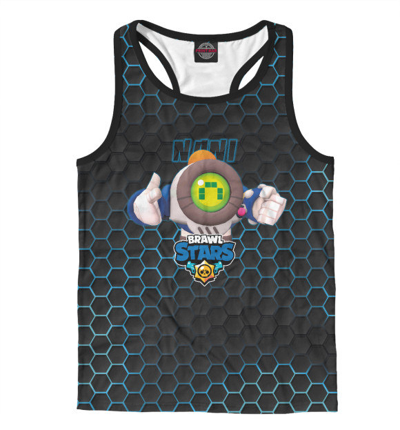 Мужская майка-борцовка с изображением Нани. Brawl Stars цвета Белый