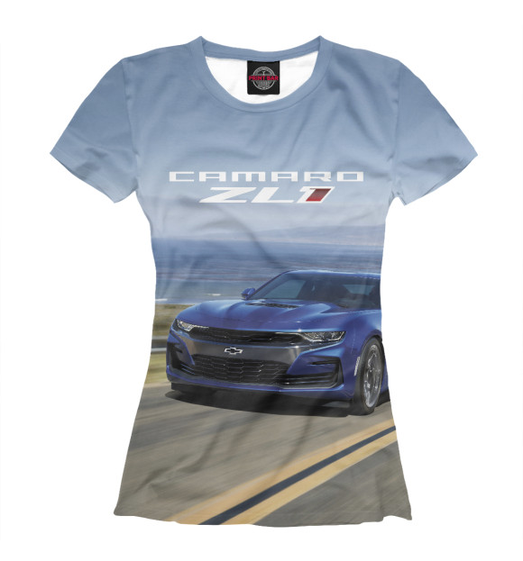 Футболка для девочек с изображением Chevrolet Camaro ZL 1 цвета Белый