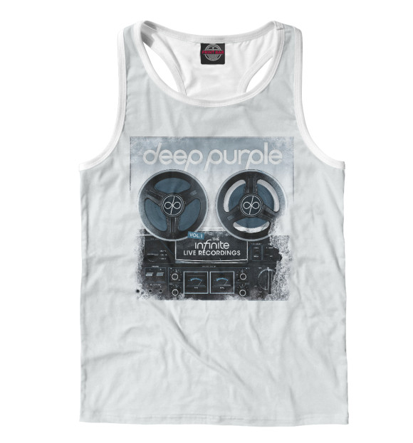 Мужская майка-борцовка с притом Deeppurple цвета Белый Мужская майка-борцовка с изображением Deeppurple цвета Белый