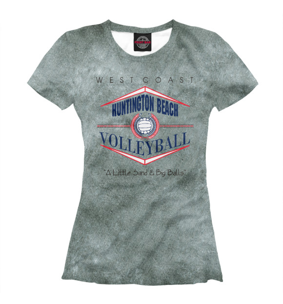 Футболка для девочек с изображением Huntington Beach Volleyball цвета Белый