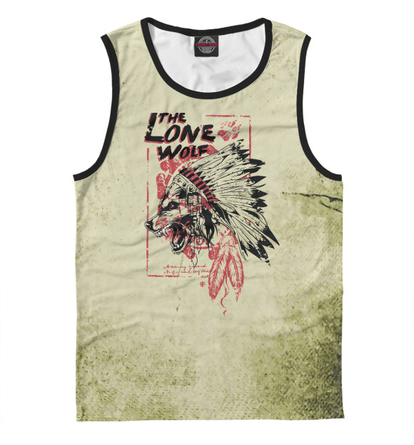 Мужская майка с изображением The Lone Wolf цвета Белый