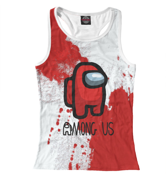 Женская майка-борцовка с изображением Among US | Красный цвета Белый