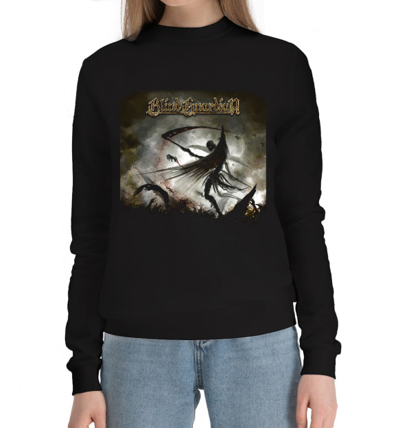 Женский хлопковый свитшот с изображением Blindguardian цвета Черный