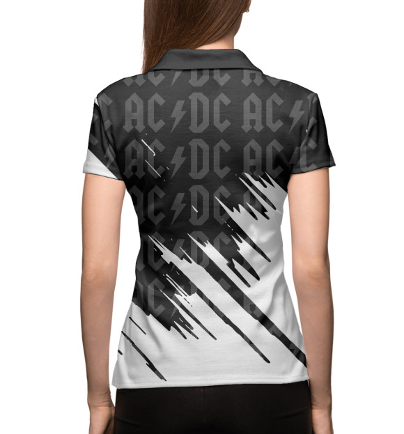 Женское поло с изображением AC/DC цвета Белый