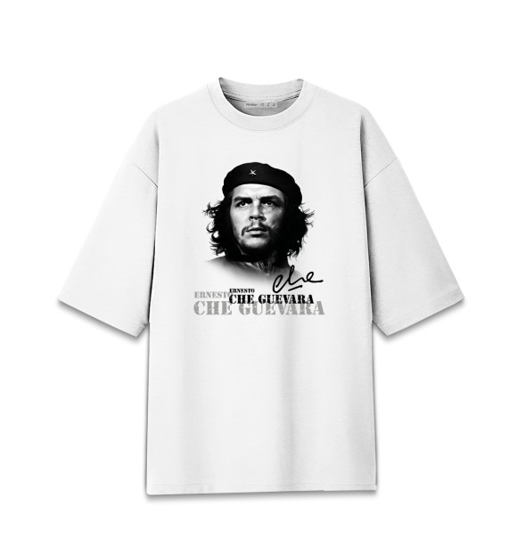 Мужская футболка оверсайз с изображением Che Guevara цвета Белый