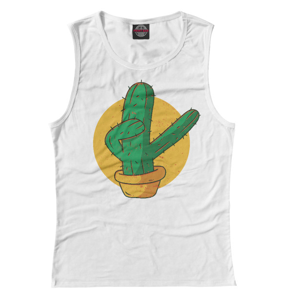 Майка для девочки с изображением Dabbing cactus цвета Белый