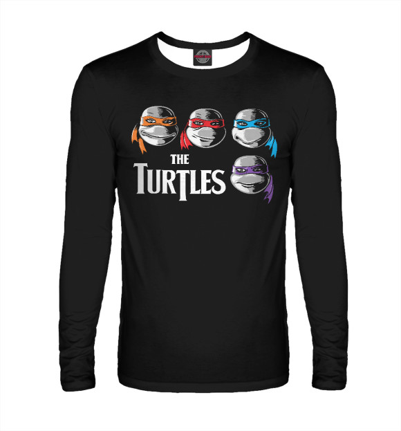 Мужской лонгслив с изображением Turtles цвета Белый