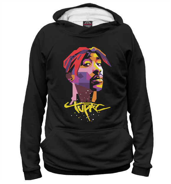 Женское худи с изображением Tupac цвета Белый