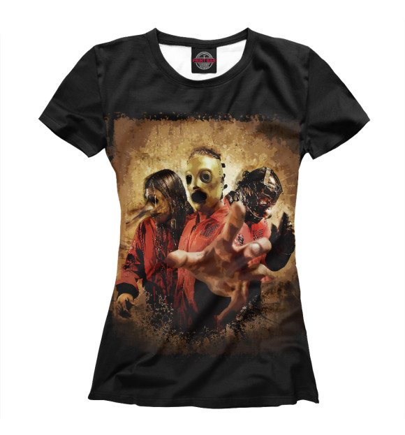 Женская футболка с изображением Slipknot цвета Белый