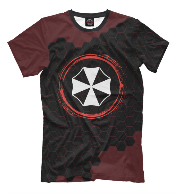 Мужская футболка с изображением Resident Evil Red Paint (соты) цвета Белый