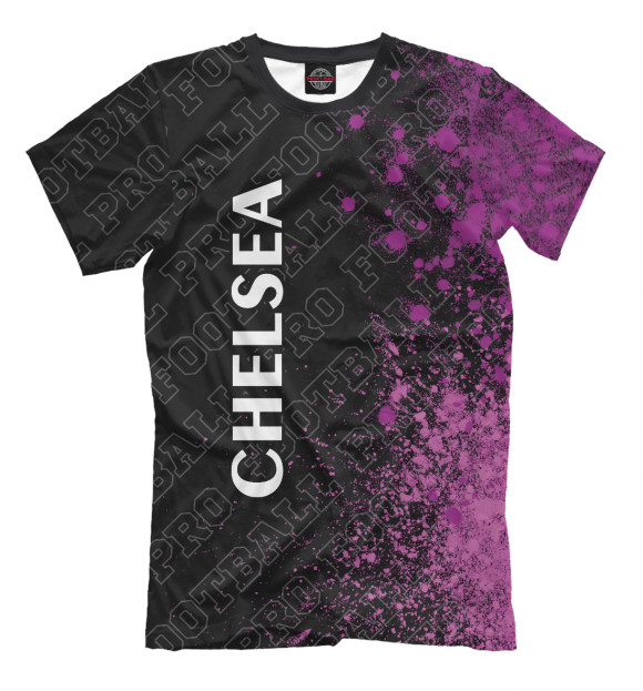 Мужская футболка с изображением Chelsea Pro Football (пурпур) цвета Белый