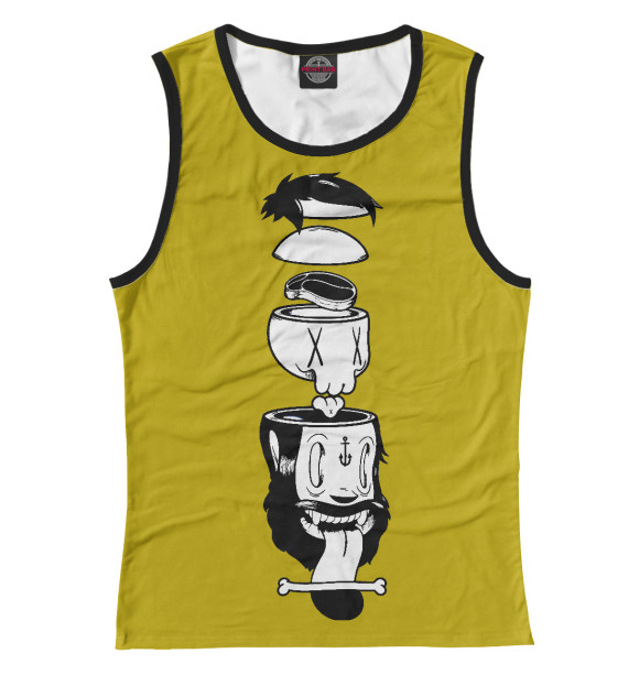 Женская майка с изображением Разбор головы цвета Белый