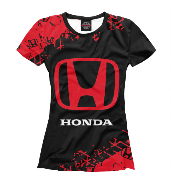 Футболка для девочек с изображением Honda / Хонда цвета Белый