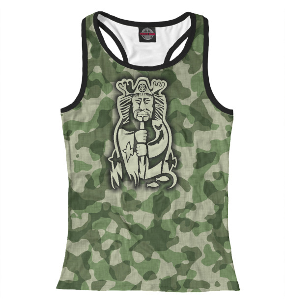 Женская майка-борцовка с изображением Дух охоты Байанай цвета Белый