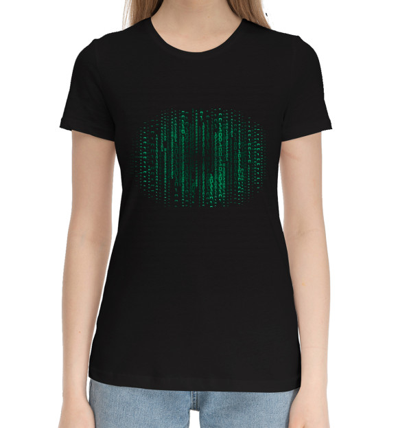 Женская хлопковая футболка с изображением Код цвета Черный