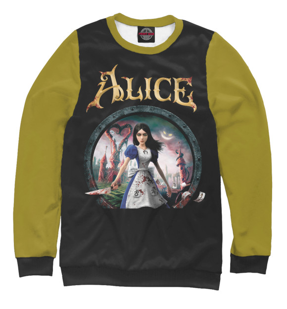 Мужской свитшот с изображением Alice madness returns цвета Белый