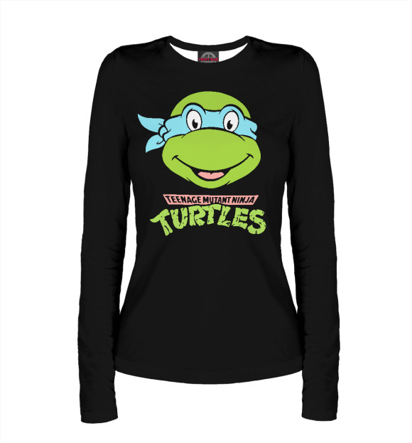 Женский лонгслив с изображением Черепашки-ниндзя цвета Белый
