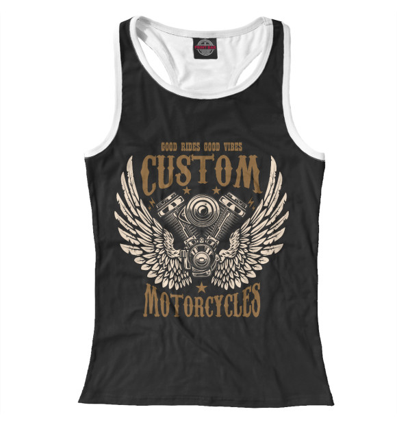 Женская майка-борцовка с изображением Мотор цвета Белый