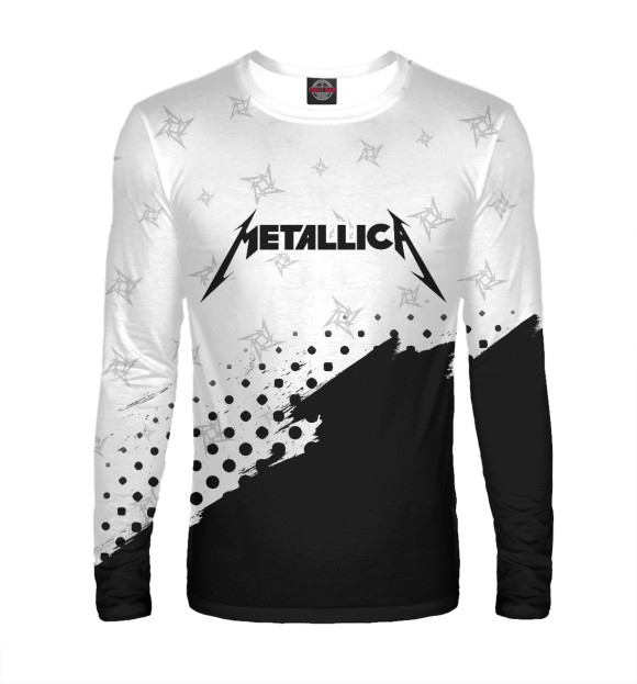 Мужской лонгслив с изображением Metallica / Металлика цвета Белый