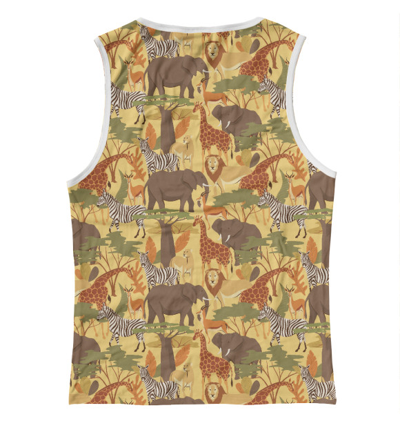 Майка для девочки с притом Дикие звери цвета Белый Майка для девочки с изображением Дикие звери цвета Белый