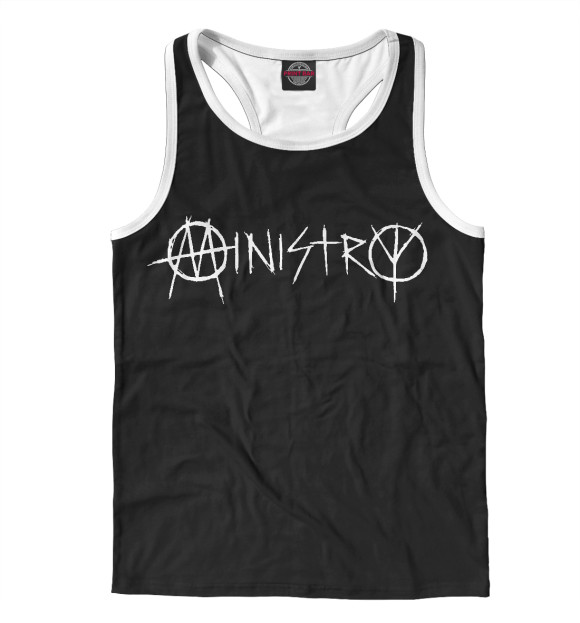 Мужская майка-борцовка с изображением Ministry цвета Белый