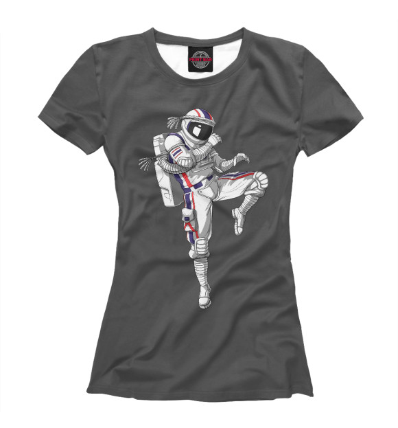 Женская футболка с изображением Muay Thai Astronaut цвета Белый