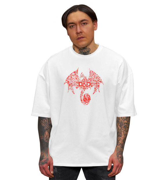 Мужская футболка оверсайз с изображением Dungeons & Dragons цвета Белый