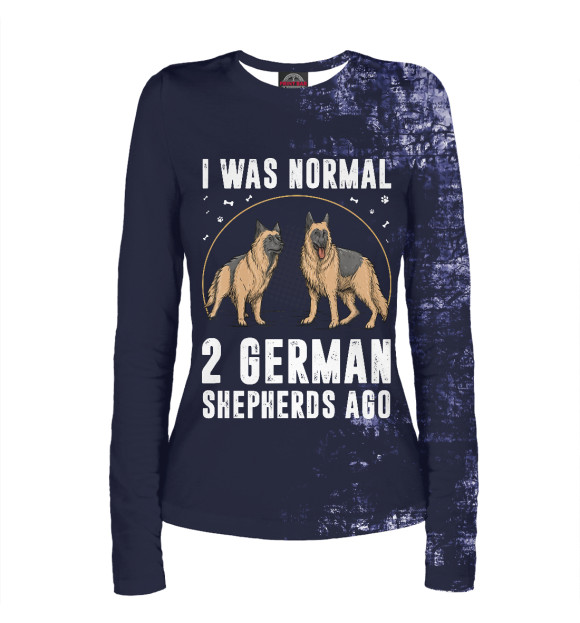 Женский лонгслив с изображением I Was Normal 2 Shepherd цвета Белый