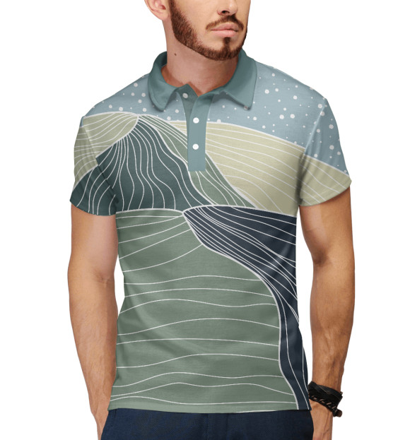 Мужское поло с изображением Графо Горы цвета Белый