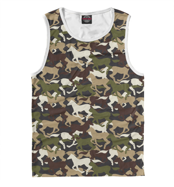 Майка для мальчика с притом Лошади цвета Белый Майка для мальчика с изображением Лошади цвета Белый