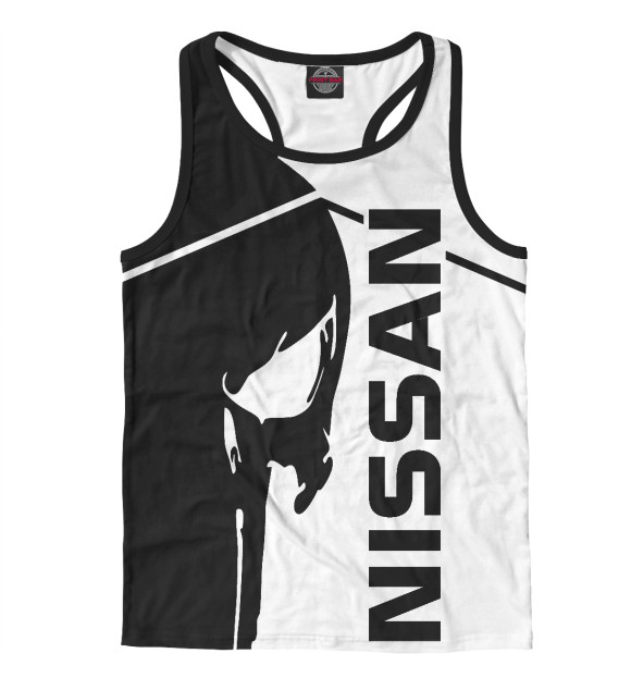 Мужская майка-борцовка с изображением Nissan цвета Белый