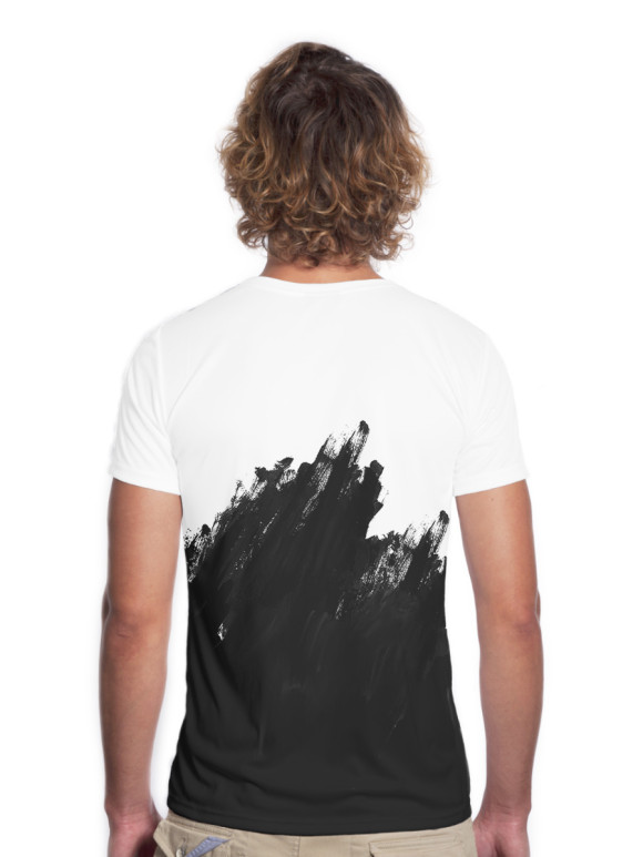 Мужская футболка с изображением Гитарист цвета Белый