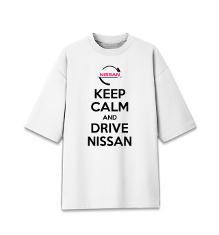 Женская футболка оверсайз Будь спок и води Nissan