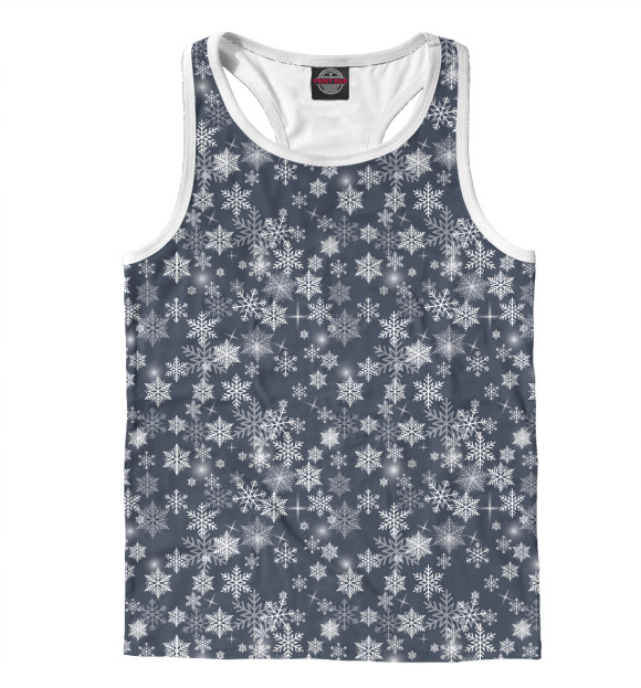 Мужская майка-борцовка с изображением Снежинки цвета Белый