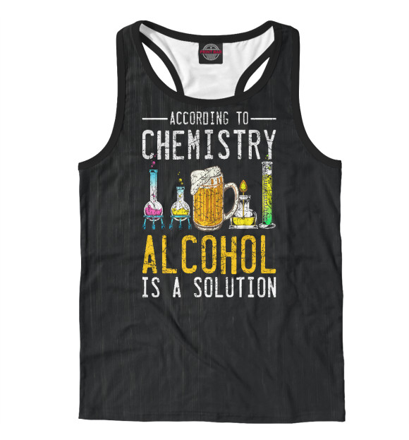 Мужская майка-борцовка с изображением Drunk Chemist Drinking Beer цвета Белый