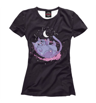 Женская футболка Cute space cat